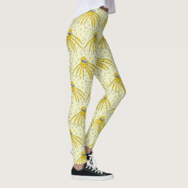 Legging Teste padrão amarelo da natação do polvo do