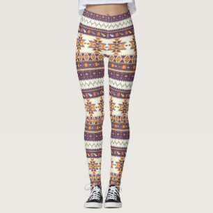 Legging Teste padrão asteca colorido