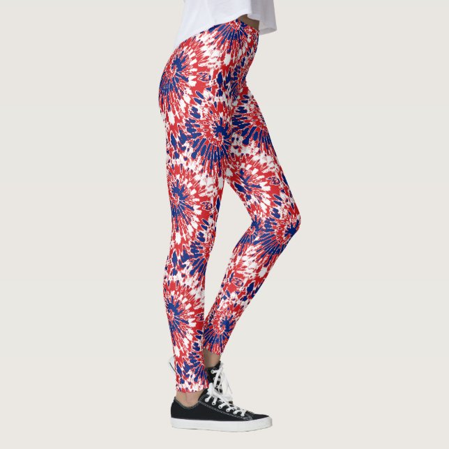 Legging Teste padrão azul branco vermelho corajoso da (Direita)