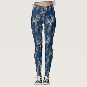 Legging Teste padrão azul da coruja e das uvas