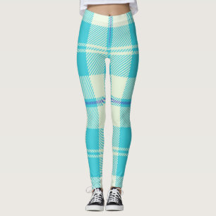 Legging Teste padrão azul do Tartan