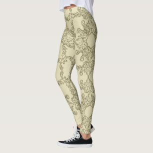 Legging teste padrão barroco da granja