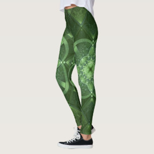 Legging Teste padrão bonito do céltico do verde do Fract
