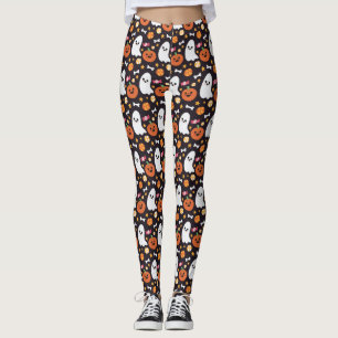 Legging Teste padrão bonito do Dia das Bruxas do fantasma