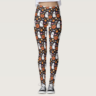 Legging Teste padrão bonito do Dia das Bruxas do fantasma,