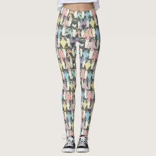 Legging Teste padrão bonito dos gatos do hipster