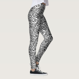 Legging Teste padrão branco da listra do tigre