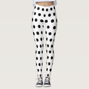 Legging Teste padrão branco e preto moderno dos pontos da