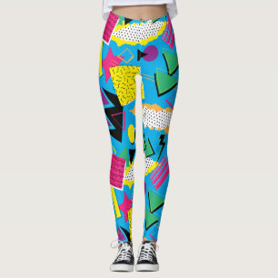 Legging Teste padrão brilhante geométrico da cor do esti