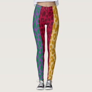 Legging Teste padrão colorido #35 da pele do leopardo