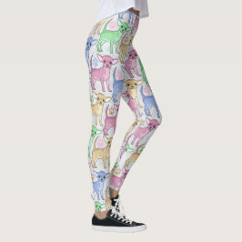 Legging Teste padrão colorido do amante da chihuahua