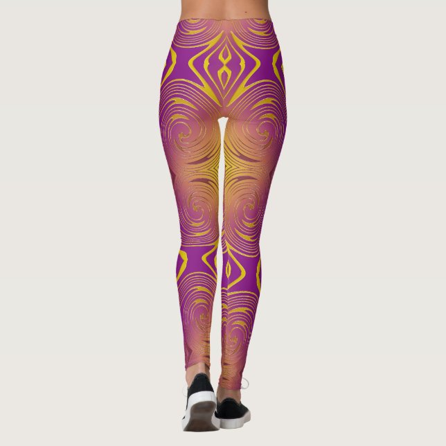 Legging teste padrão colrful abstrato do redemoinho (Verso)