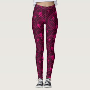 Legging Teste padrão cor-de-rosa de Emo com círculos