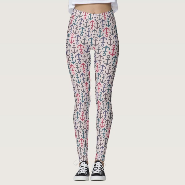 Legging Teste padrão da âncora (Frente)