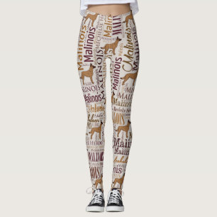 Legging Teste padrão da arte da palavra do cão de Malino