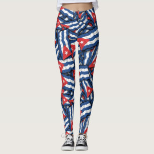 Legging Teste padrão da bandeira de Cuba