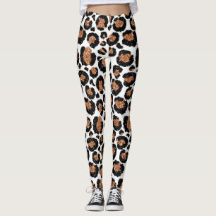 Legging Teste padrão da chita ou do leopardo da folha