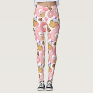 Legging Teste padrão da sobremesa da rosquinha e do