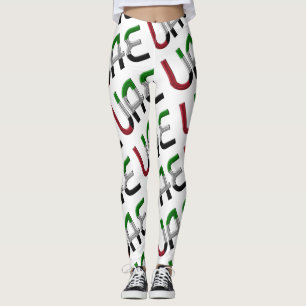 Legging Teste padrão da tipografia da bandeira dos UAE