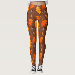 Legging Teste padrão das folhas de outono