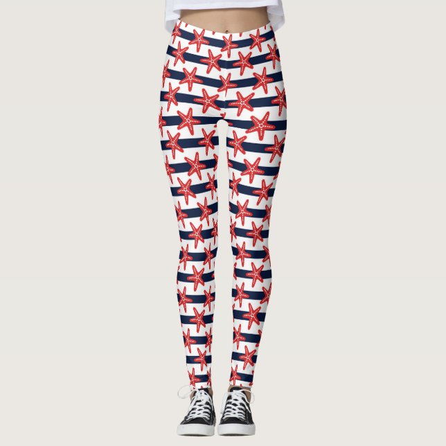 Legging Teste padrão de bandeira dos Estados Unidos (Frente)