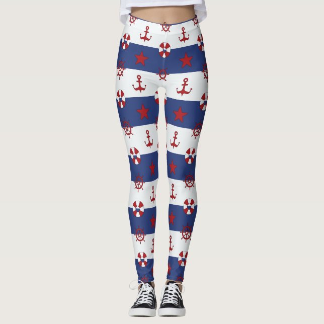 Legging Teste padrão de bandeira dos Estados Unidos (Frente)