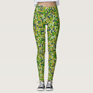 Legging Teste padrão de bolinhas retro #19 da cor
