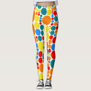 Legging Teste padrão de bolinhas retro #20 da cor