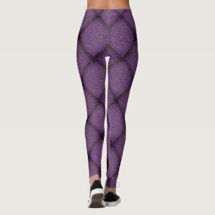 Legging Teste padrão de mosaico moderno do diamante roxo