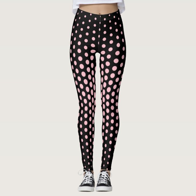 Legging Teste padrão de ponto cor-de-rosa de Techno (Frente)