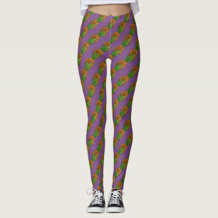 Legging teste padrão diagonal dos abacaxis em alguma cor