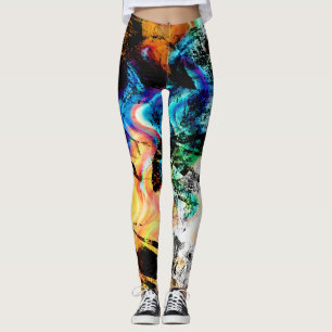 Legging Teste padrão do abstrato do Splatter da pintura d