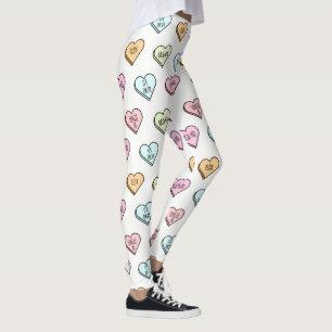 Legging Teste padrão do coração dos doces dos namorados