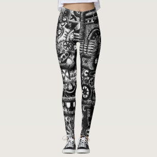 Legging teste padrão do mecanismo dos desenhos animados d