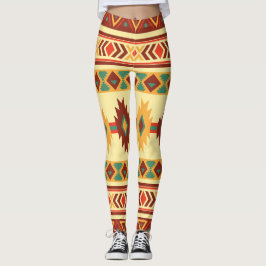 Legging Teste padrão do nativo americano: Tons ensolarados