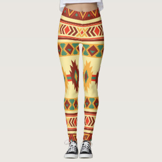 Legging Teste padrão do nativo americano: Tons ensolarados