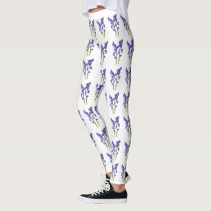 Legging Teste padrão do tecido do Bluebell
