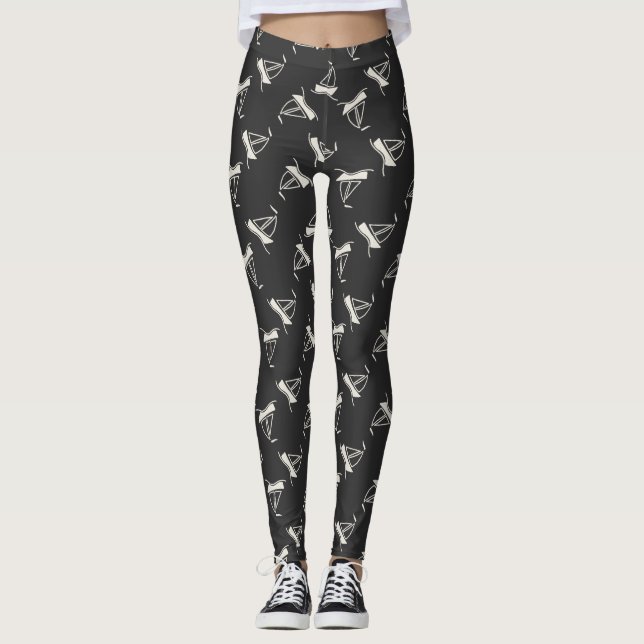 Legging Teste padrão do veleiro do Doodle (Frente)