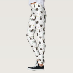 Legging Teste padrão doce sonolento da preguiça