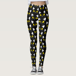 Legging Teste padrão dos gatos pretos do Dia das Bruxas
