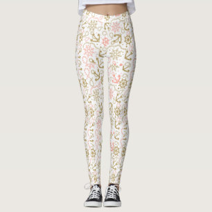 Legging Teste padrão dourado da âncora