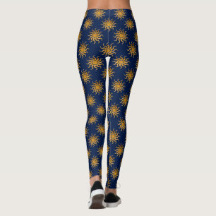 Legging Teste padrão dourado de Sun por Shirley Taylor