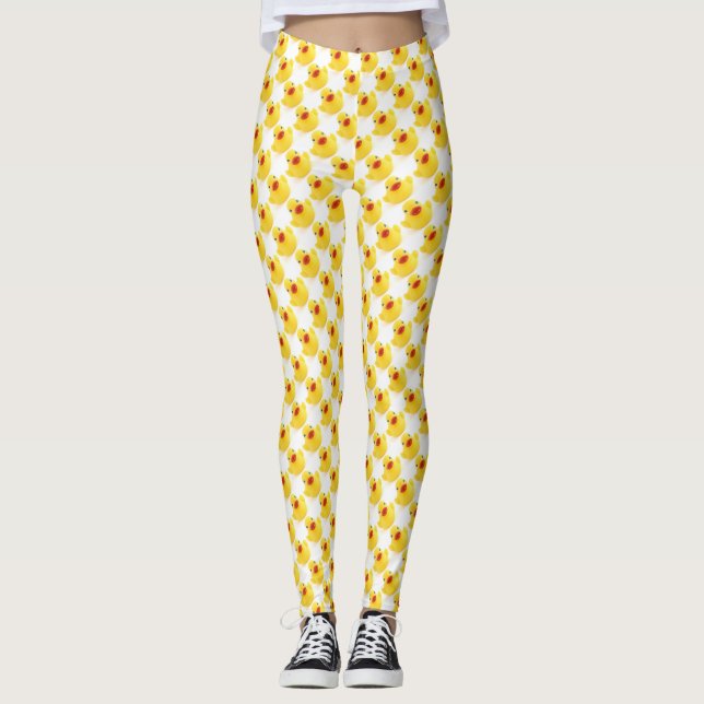 Legging Teste padrão Ducky de borracha amarelo (Frente)