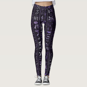 Legging Teste padrão egípcio Amethyst e de prata dos