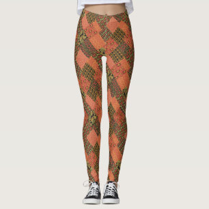 Legging Teste padrão egípcio dos retalhos do falso a