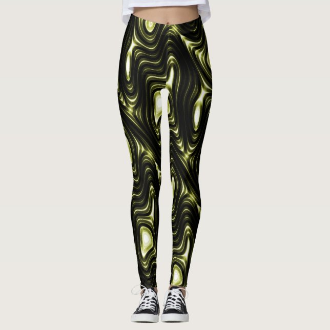 Legging Teste padrão estrangeiro verde escuro de (Frente)