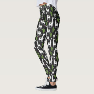 Legging Teste padrão feliz do lama