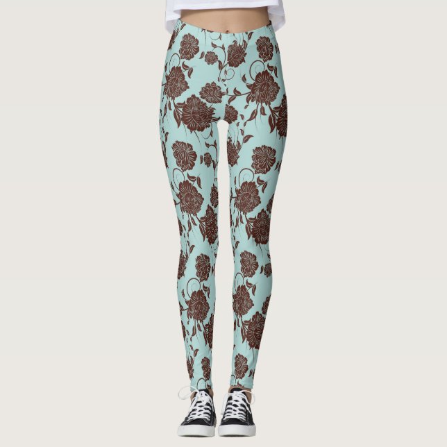 Legging Teste padrão floral 3 (Frente)
