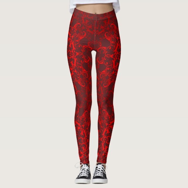 Legging teste padrão floral barroco (Frente)