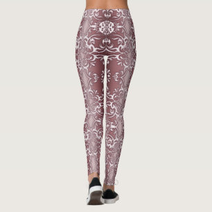 Legging teste padrão floral barroco